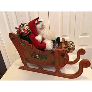 Vtg Holiday Creations Santa In Sleigh Lighted Animated Christmas  HUGE 1993